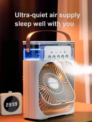 Humidificateur Ventilateur USB 3-en-1 | Refroidisseur d'air rapide LED 7 couleurs – Maison & Bureau – Image 13