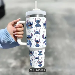 Tasse Stanley 40oz avec Poignée et Paille – 1200ml Voiture / Glace – Design Hello Kitty Env. gratuit – Image 2