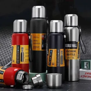 Bouteille Isotherme Grande Capacité – 500/1000/1500ml – Acier Inoxydable avec Corde de Transport Rapide – Image 6
