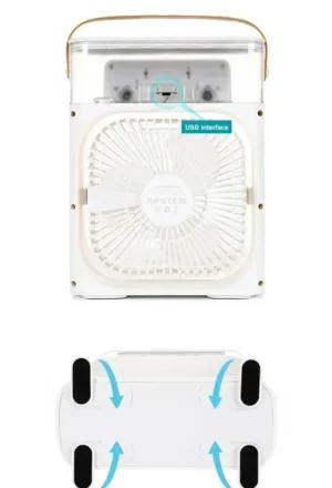 Humidificateur Ventilateur USB 3-en-1 | Refroidisseur d'air rapide LED 7 couleurs – Maison & Bureau – Image 4
