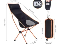 Chaise de camping pliable en tissu Oxford avec structure en aluminium. Légère, confortable et robuste jusqu'à 150 kg. Idéale pour la pêche, la plage, les festivals et le camping.