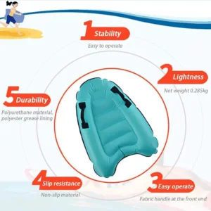 Planche de Surf Gonflable avec Poignée – Flottante, Portable, Unisexe pour Plage, Natation et Loisirs Exp. gratuit – Image 3
