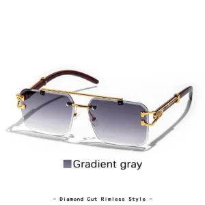 Lunettes de Soleil Sans Bords RUIAO - Style Carré Luxe UV400 pour Hommes et Femmes Env. gratuit – Image 8