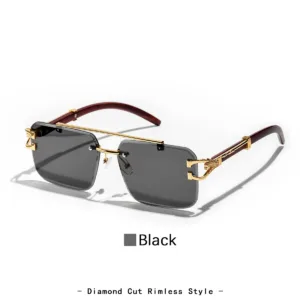 Lunettes de Soleil Sans Bords RUIAO - Style Carré Luxe UV400 pour Hommes et Femmes Env. gratuit – Image 5