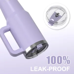 Watersy – Gobelet Isotherme 30/40oz avec Poignée et Paille | Tasse Thermique Inox Grande Capacité – Étanche & Durable Liv. gratuit – Image 4