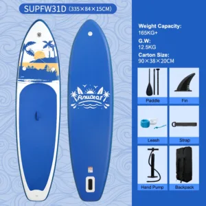 Feath-R-Lite – Planche de Surf Gonflable KOI SUP 11'6" avec Accessoires, Ultra-Stable Rapide et Facile à Transporter – Image 9