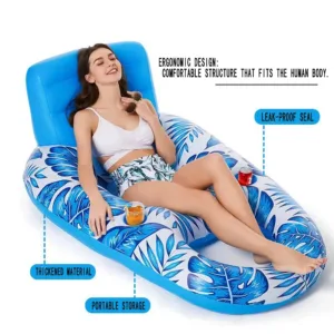 Flotteur Gonflable 2-en-1 pour Piscine – Hamac & Chaise Flottante Adulte, Matelas à Air Polyvalent Env. gratuit – Image 4