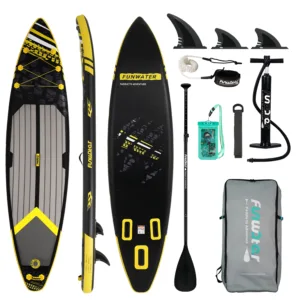 Planche à Pagaie Gonflable FunWater 11′ – SUP Ultra-légère avec Accessoires, PVC Double Couche Env. gratuit – Image 13