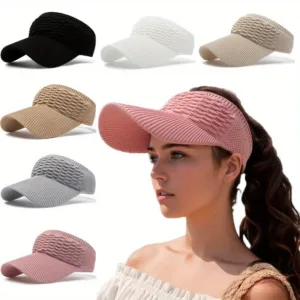 Optez pour un chapeau d'été respirant, tricoté et élastique, avec pare-soleil à large bord. Parfait pour les femmes actives : plage, randonnée, sport ou jardin. Taille unique, confort et style garantis.