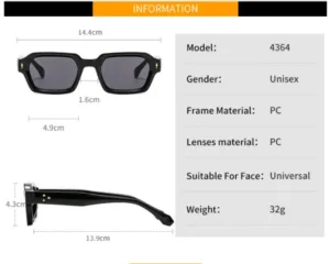 Lunettes de Soleil Carrées Bicolores CURTAIN - Mode Femme & Homme, Protection UV400 Liv. gratuit – Image 5