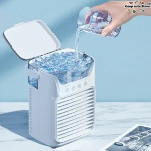 Climatiseur Portable USB AZNM – Ventilateur Brumisateur 3 Vitesses, 650ml – Refroidissement Silencieux & LED pour Maison et Bureau Liv. gratuit – Image 2