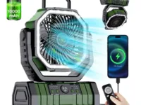 Découvrez le ventilateur de camping HOMEFISH 20000mAh : autonomie 138h, lumière LED, contrôle à distance, USB, silencieux ≤28dB. Idéal plein air et coupures de courant.
