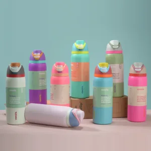 Hydratez-vous avec style grâce à la bouteille Owala 2025 en acier inoxydable. 24oz ou 32oz, paille intégrée, sans BPA, idéale pour sport, randonnée, aventure ou bureau.