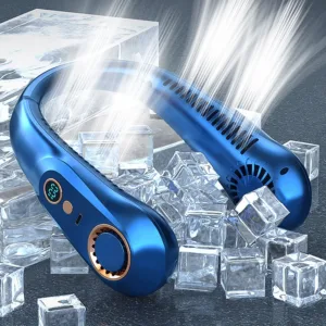 Ventilateur de Cou Sans Lame Rechargeable OUSSIRRO – 3000mAh, USB, Affichage Digital, Silencieux & Portable Liv. gratuit – Image 2