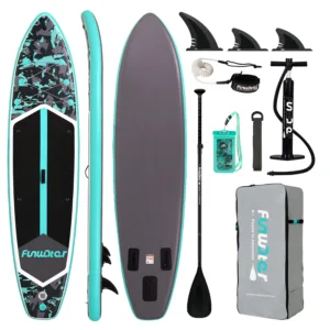 Planche à Pagaie Gonflable FunWater 11′ – SUP Ultra-légère avec Accessoires, PVC Double Couche Env. gratuit – Image 10
