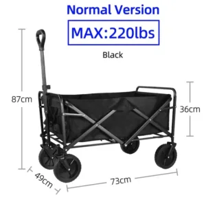 Chariot de Plage Utilitaire Pliable – Grande Capacité Robuste pour Jardin, Camping, Courses, Extérieur Déplacement rapide – Image 12
