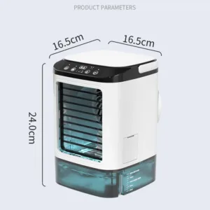 Climatiseur de Bureau Portable 3-en-1 – Refroidisseur à Atomisation Ultrasonique, 3 Vitesses, 900 ml, Veilleuse LED – USB Silencieux pour Maison et Bureau Env. gratuit – Image 24
