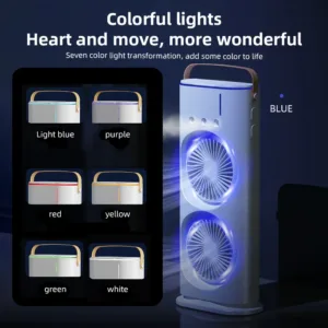 Ventilateur Xiaomi Youpin Spray – Refroidisseur d’air Portable Double Tête avec Télécommande et 3 Vitesses – Brumisateur Silencieux USB Liv. gratuit – Image 6