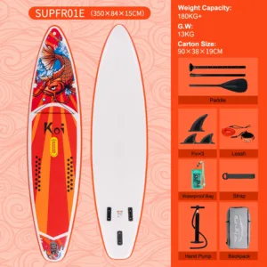 Feath-R-Lite – Planche de Surf Gonflable KOI SUP 11'6" avec Accessoires, Ultra-Stable Rapide et Facile à Transporter – Image 3