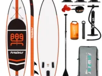 Découvrez la planche à pagaie gonflable FunWater 11′ : PVC double couche, ultra-légère, stable, avec sac à dos et pagaie. Idéale pour tous niveaux, jusqu’à 150 kg.