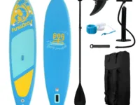 Profitez de vos sports nautiques avec la Planche à pagaie SUP gonflable FunWater. Robuste, stable et antidérapante, idéale débutants ou confirmés. 330 lbs max.