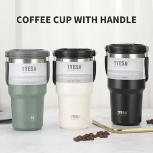 Tasse Isotherme TYESO Portable – Double Isolation, Acier Inoxydable, 600/900ml – Idéale Café, Glace & Voyages Exclusif – Image 2