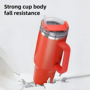 Bouteille Isotherme 40oz avec Paille et Poignée – Acier Inoxydable Thermos Boisson Froide ou Chaude – Gobelet Café à Couvercle Liv. gratuit – Image 19