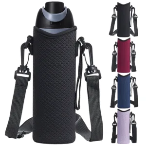 Transportez votre porte-bouteille avec style et confort grâce à ce manchon isolant antidérapant avec sangle réglable. Idéal pour Owala 24oz, randonnée, sport et camping.