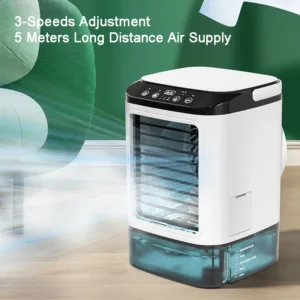 Climatiseur de Bureau Portable 3-en-1 – Refroidisseur à Atomisation Ultrasonique, 3 Vitesses, 900 ml, Veilleuse LED – USB Silencieux pour Maison et Bureau Env. gratuit – Image 22