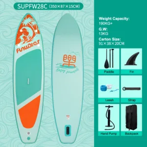 Feath-R-Lite – Planche de Surf Gonflable KOI SUP 11'6" avec Accessoires, Ultra-Stable Rapide et Facile à Transporter – Image 8