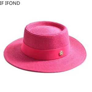 Chapeau de Soleil Femme en Paille Élégant IF IFOND - Protection UV, Plage & Voyage Été Liv. gratuit – Image 3