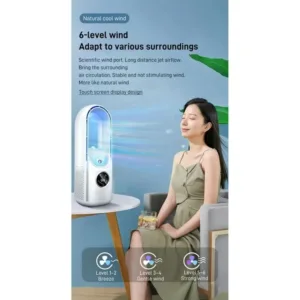 Refroidisseur d'air USB Portable – Ventilateur sans pales, 6 vitesses silencieuses, humidificateur intégré – INSIS FEMME Liv. gratuit – Image 3