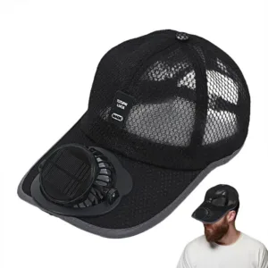 Restez au frais tout l’été avec la casquette ventilée à énergie solaire. Ventilateur USB, maille respirante, pare-soleil réglable. Idéale pour le sport, le camping, les voyages.