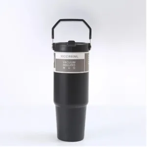 Gobelet Thermique Stanliess 30oz – Double Paroi Inox avec Poignée & Couvercle Paille | Tasse de Voiture Isolée Sous Vide Exp. gratuit – Image 4