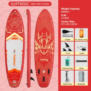 Feath-R-Lite – Planche de Surf Gonflable KOI SUP 11'6" avec Accessoires, Ultra-Stable Rapide et Facile à Transporter – Image 12