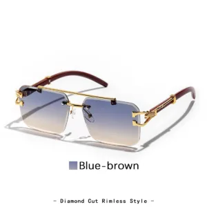 Lunettes de Soleil Sans Bords RUIAO - Style Carré Luxe UV400 pour Hommes et Femmes Env. gratuit – Image 4