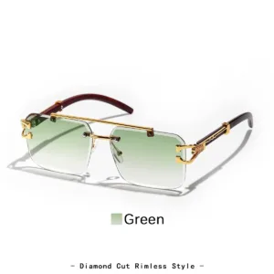 Lunettes de Soleil Sans Bords RUIAO - Style Carré Luxe UV400 pour Hommes et Femmes Env. gratuit – Image 2