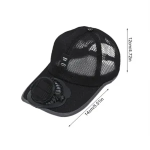 Casquette ventilée à énergie solaire – Homme/Femme, avec ventilateur USB recharge rapide maille respirante, été extérieur, pare-soleil ajustable – Image 8
