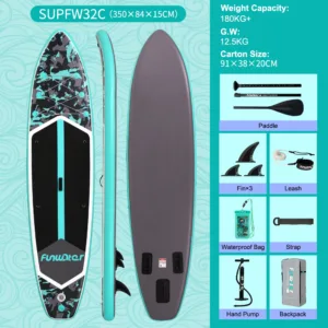 Feath-R-Lite – Planche de Surf Gonflable KOI SUP 11'6" avec Accessoires, Ultra-Stable Rapide et Facile à Transporter – Image 7