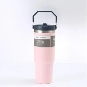 Gobelet Thermique Stanliess 30oz – Double Paroi Inox avec Poignée & Couvercle Paille | Tasse de Voiture Isolée Sous Vide Exp. gratuit – Image 3
