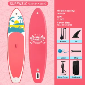 Feath-R-Lite – Planche de Surf Gonflable KOI SUP 11'6" avec Accessoires, Ultra-Stable Rapide et Facile à Transporter – Image 4