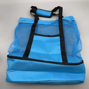 Grand Sac Isotherme de Plage en Maille – Sac Fourre-Tout avec Compartiment Glacière, Pique-Nique, Camping, 38x15x46 cm Exp. gratuit – Image 5
