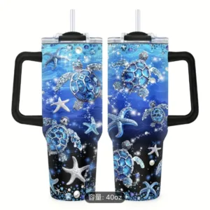 Tasse Stanley 40oz (1200ml) avec poignée ergonomique et paille intégrée. Design Hello Kitty mignon, parfaite pour voiture, sport, boissons fraîches ou chaudes. Format XL.