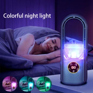 Climatiseur Portable USB Sans Lame – Rapide 6 Vitesses, Affichage LED, Réservoir 300ml, Refroidissement Silencieux pour Bureau ou Chambre – Image 5