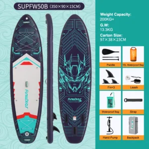 Feath-R-Lite – Planche de Surf Gonflable KOI SUP 11'6" avec Accessoires, Ultra-Stable Rapide et Facile à Transporter – Image 13