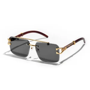 Découvrez les lunettes de soleil sans monture RUIAO : design diamant découpé, protection UV400, style hip-hop de luxe pour un look affirmé et moderne.