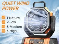 📝 Découvrez le ventilateur de camping HOMEFISH 20000mAh : autonomie 138h, lumière LED, contrôle à distance, USB, silencieux ≤28dB. Idéal plein air et coupures de courant.