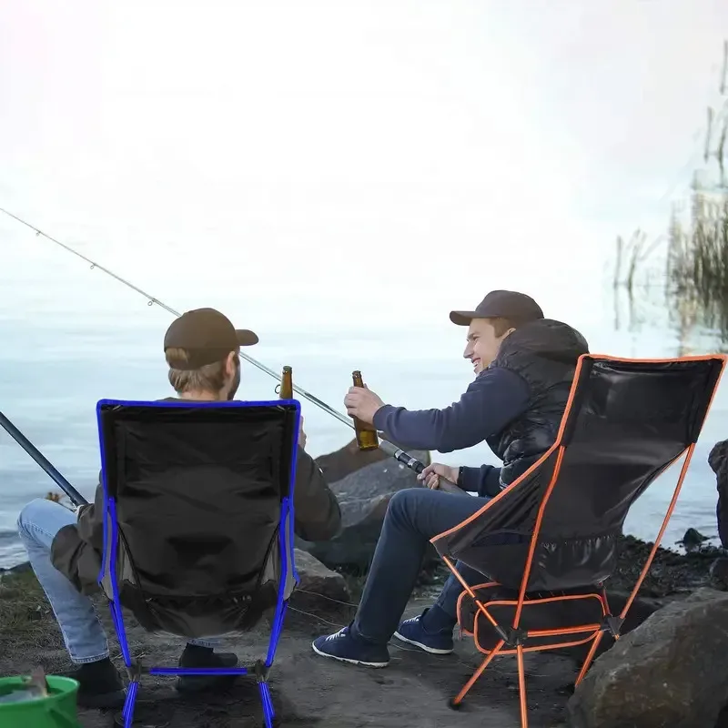 Chaise de Camping Pliable Ultralégère en Tissu Oxford Pêche Liv. gratuit 2 Chaise de Camping Pliable Ultralégère en Tissu Oxford Pêche Liv. gratuit – Image 2