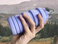 Bouteille pliable en silicone 500 ml, légère, sans BPA, rétractable et portable. Idéale pour le sport, la randonnée, le voyage et les déplacements.
