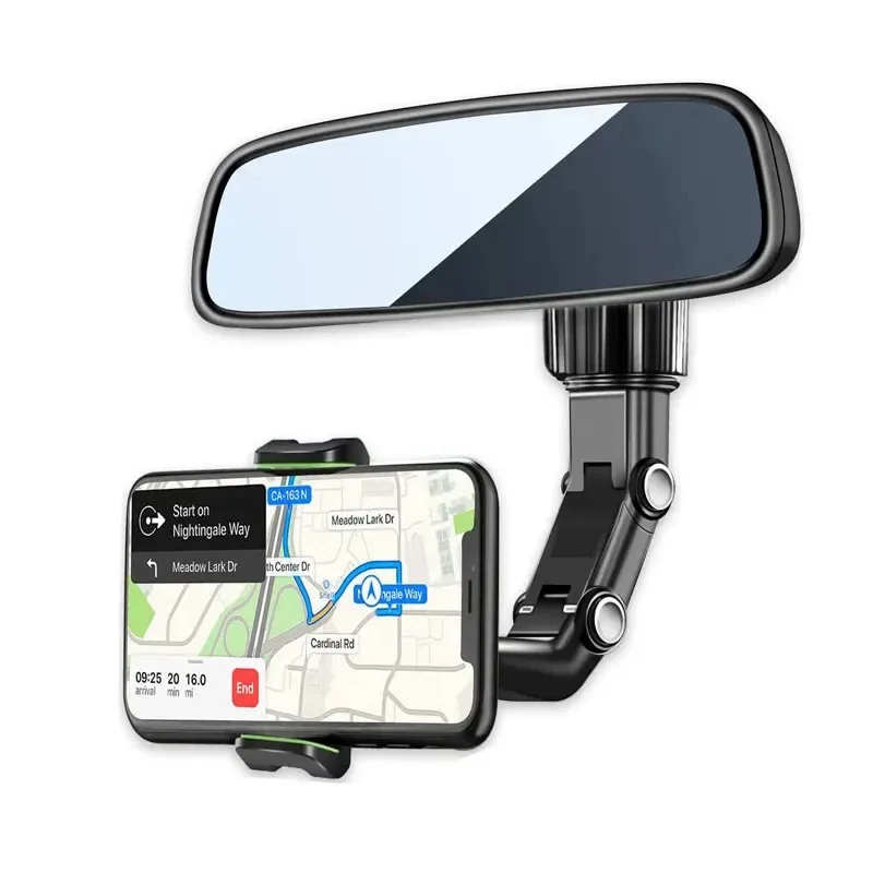 Support rétroviseur téléphone, GPS Env. gratuit 1 Support de téléphone de rétroviseur pour voiture 360 °